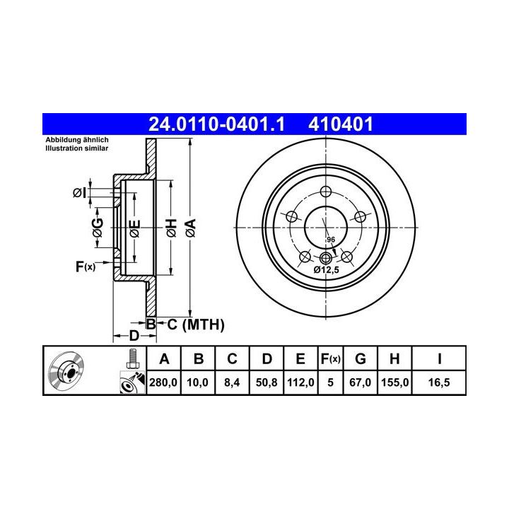 Stabdžių diskas ATE 24.0110-0401.1