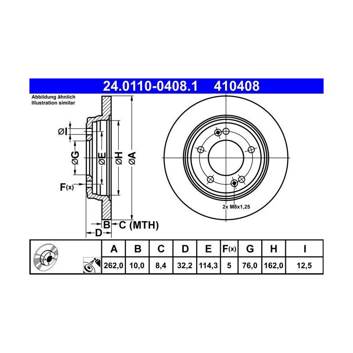 Stabdžių diskas ATE 24.0110-0408.1