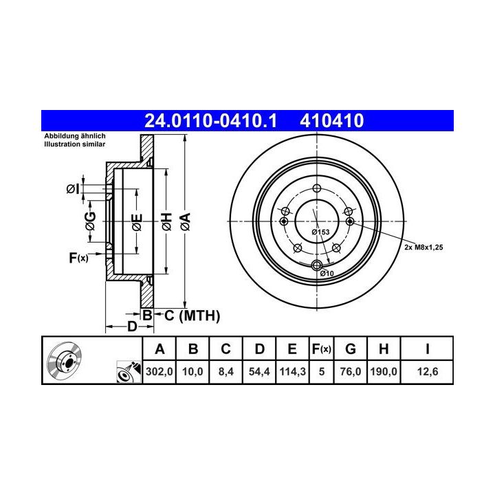 Stabdžių diskas ATE 24.0110-0410.1