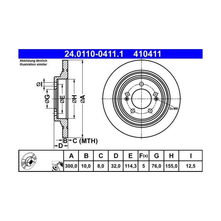 Stabdžių diskas ATE 24.0110-0411.1