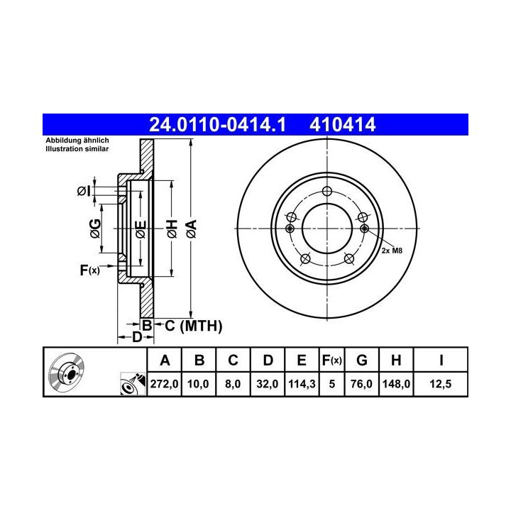 Stabdžių diskas ATE 24.0110-0414.1
