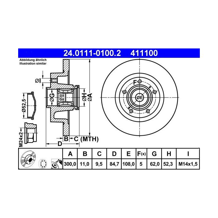 Stabdžių diskas ATE 24.0111-0100.2