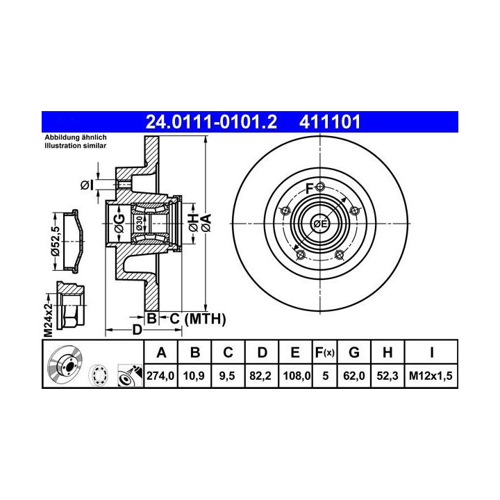 Stabdžių diskas ATE 24.0111-0101.2