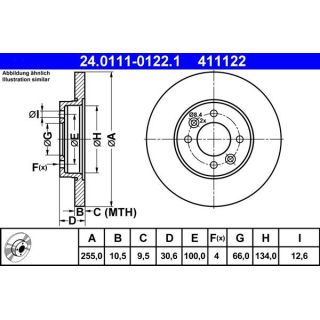 Stabdžių diskas ATE 24.0111-0122.1