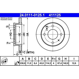 Stabdžių diskas ATE 24.0111-0125.1