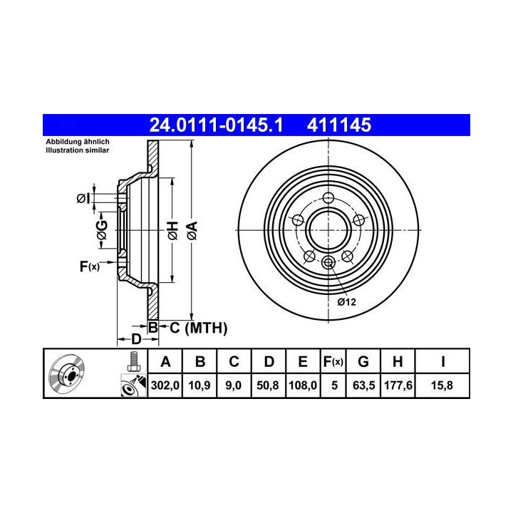 Stabdžių diskas ATE 24.0111-0145.1