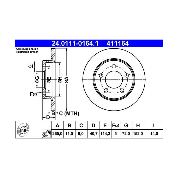 Stabdžių diskas ATE 24.0111-0164.1