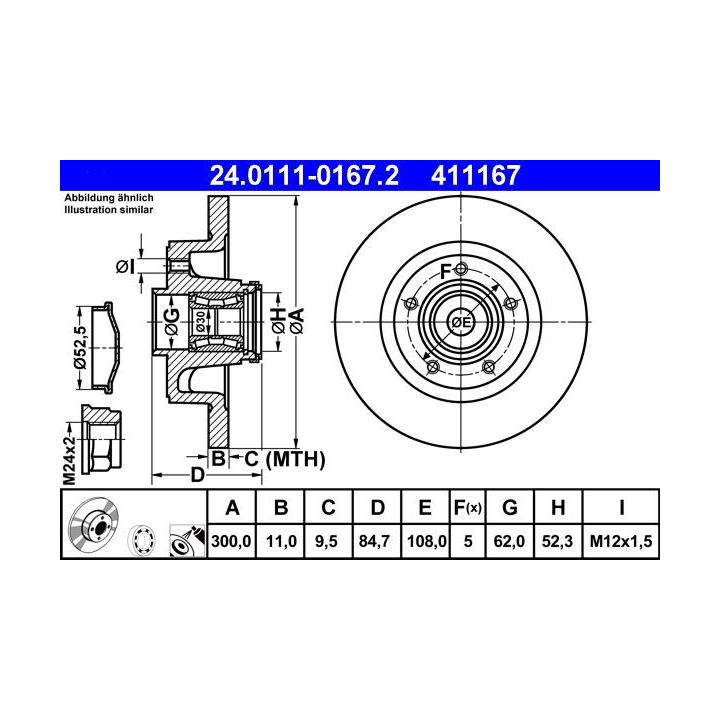 Stabdžių diskas ATE 24.0111-0167.2