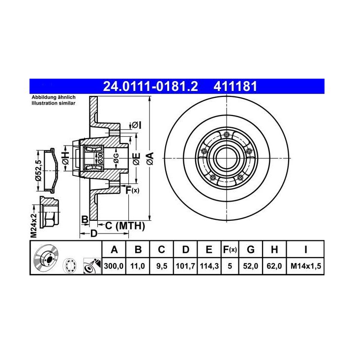 Stabdžių diskas ATE 24.0111-0181.2