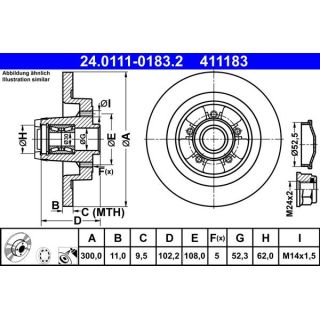 Stabdžių diskas ATE 24.0111-0183.2
