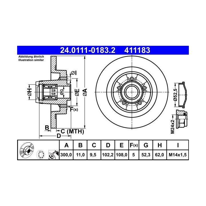 Stabdžių diskas ATE 24.0111-0183.2