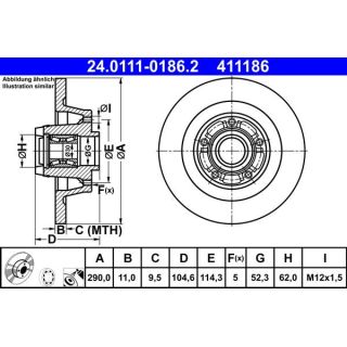 Stabdžių diskas ATE 24.0111-0186.2