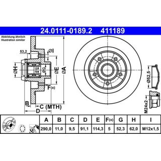 Stabdžių diskas ATE 24.0111-0189.2