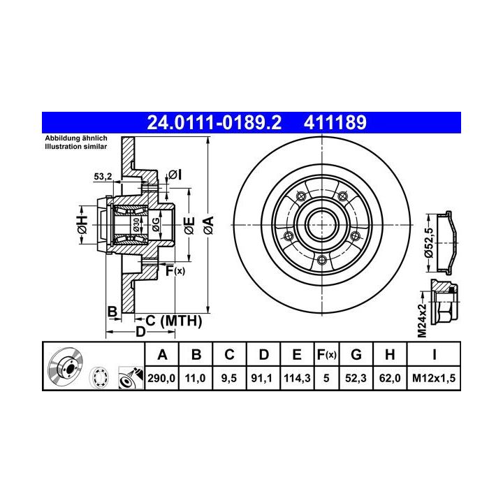 Stabdžių diskas ATE 24.0111-0189.2