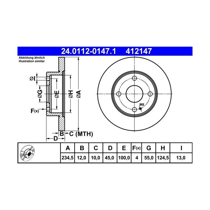 Stabdžių diskas ATE 24.0112-0147.1