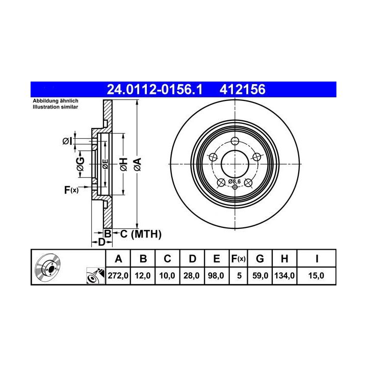 Stabdžių diskas ATE 24.0112-0156.1