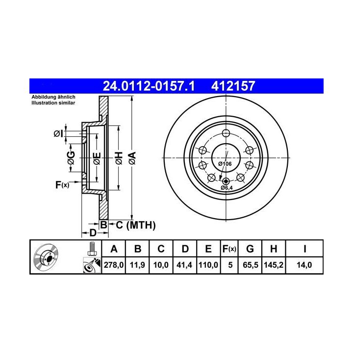 Stabdžių diskas ATE 24.0112-0157.1