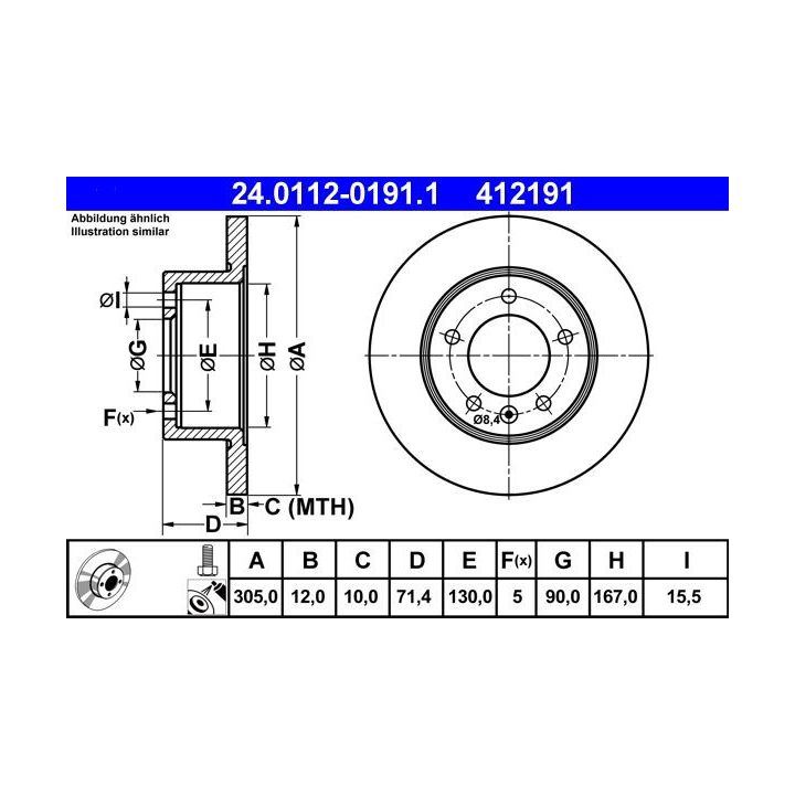 Stabdžių diskas ATE 24.0112-0191.1