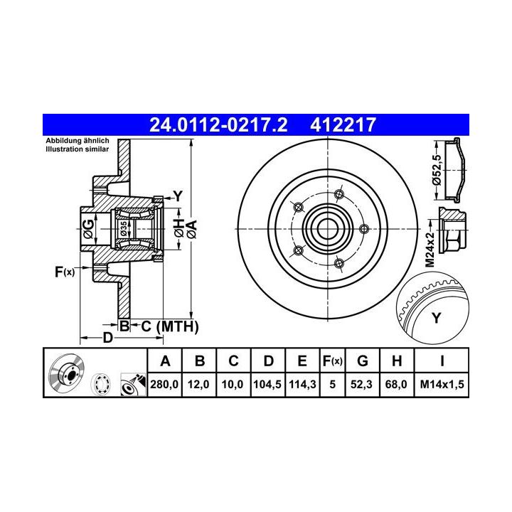 Stabdžių diskas ATE 24.0112-0217.2