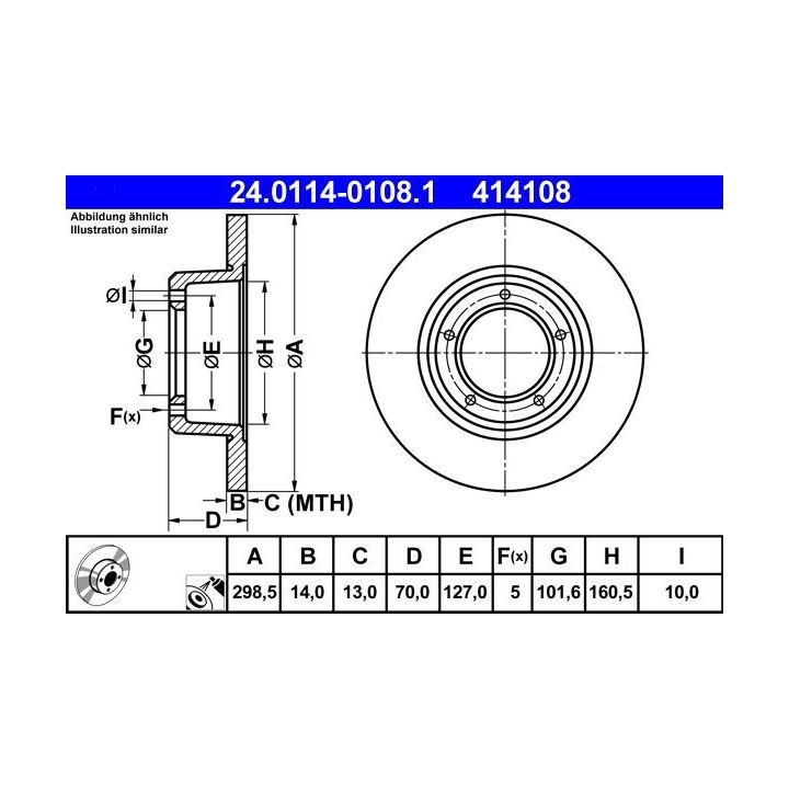 Stabdžių diskas ATE 24.0114-0108.1