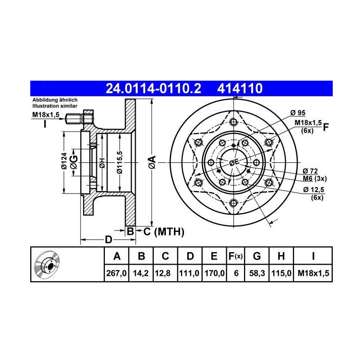 Stabdžių diskas ATE 24.0114-0110.2