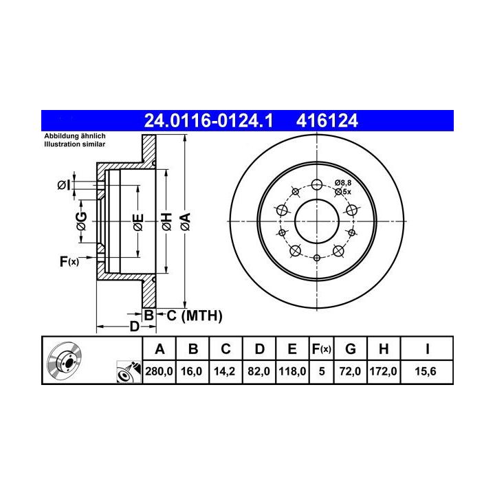 Stabdžių diskas ATE 24.0116-0124.1