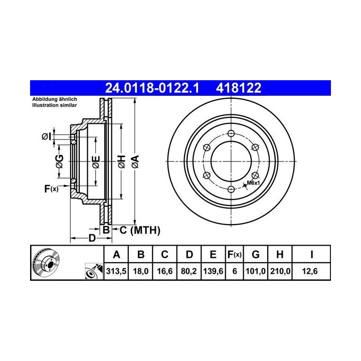 Stabdžių diskas ATE 24.0118-0122.1