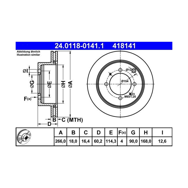 Stabdžių diskas ATE 24.0118-0141.1