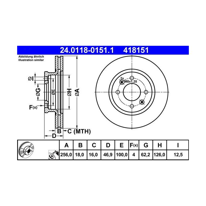 Stabdžių diskas ATE 24.0118-0151.1