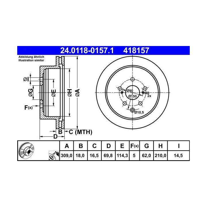 Stabdžių diskas ATE 24.0118-0157.1