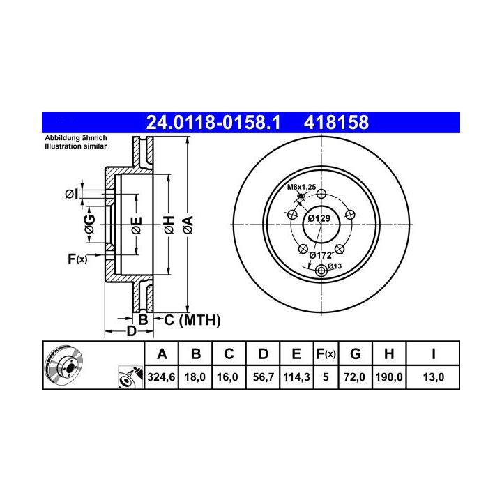 Stabdžių diskas ATE 24.0118-0158.1