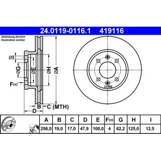 Stabdžių diskas ATE 24.0119-0116.1