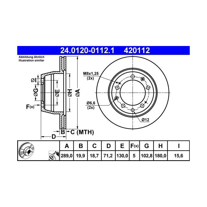 Stabdžių diskas ATE 24.0120-0112.1