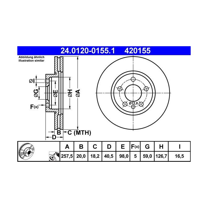 Stabdžių diskas ATE 24.0120-0155.1