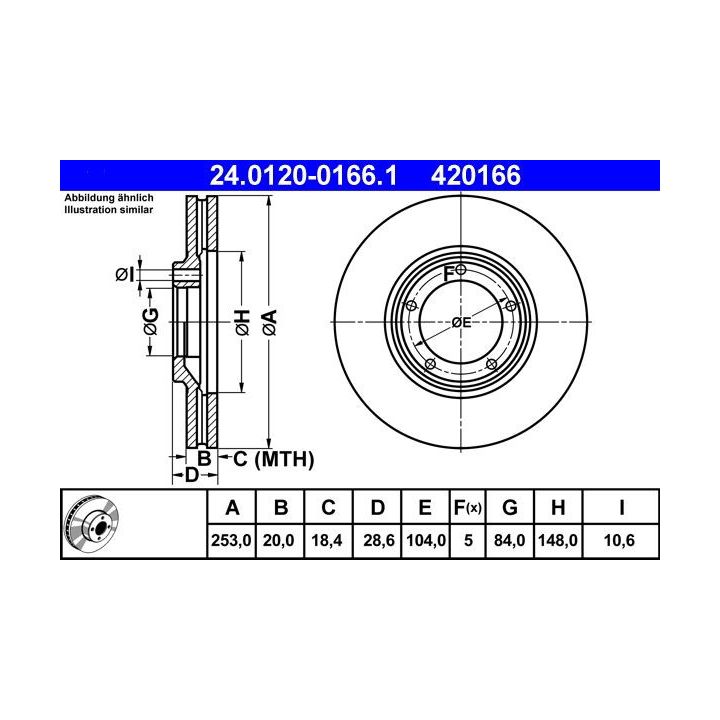 Stabdžių diskas ATE 24.0120-0166.1
