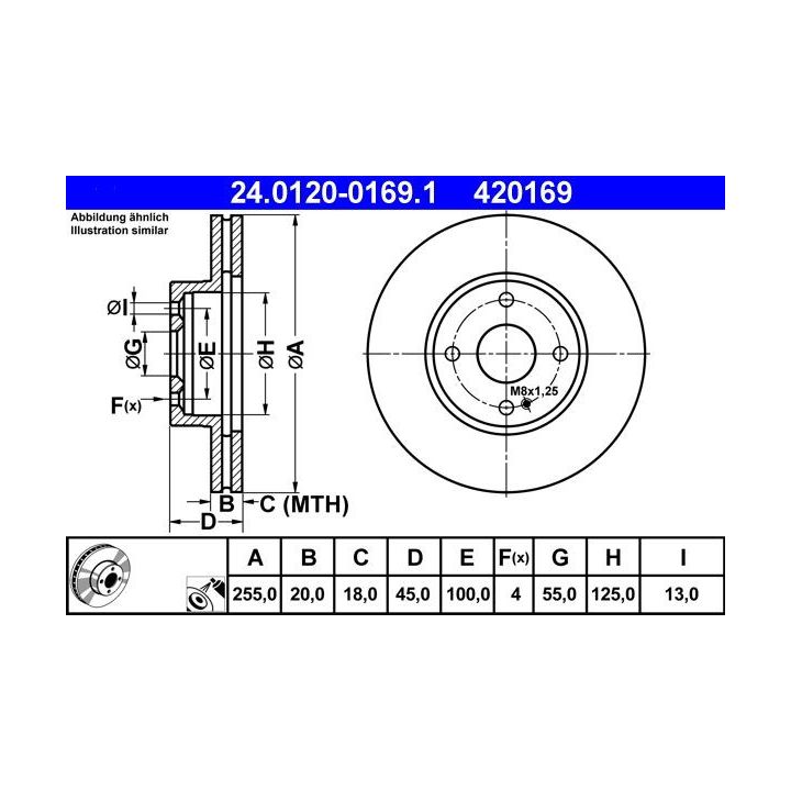 Stabdžių diskas ATE 24.0120-0169.1