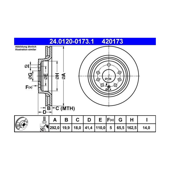 Stabdžių diskas ATE 24.0120-0173.1
