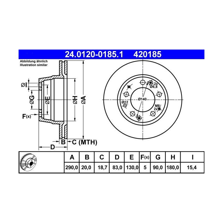 Stabdžių diskas ATE 24.0120-0185.1