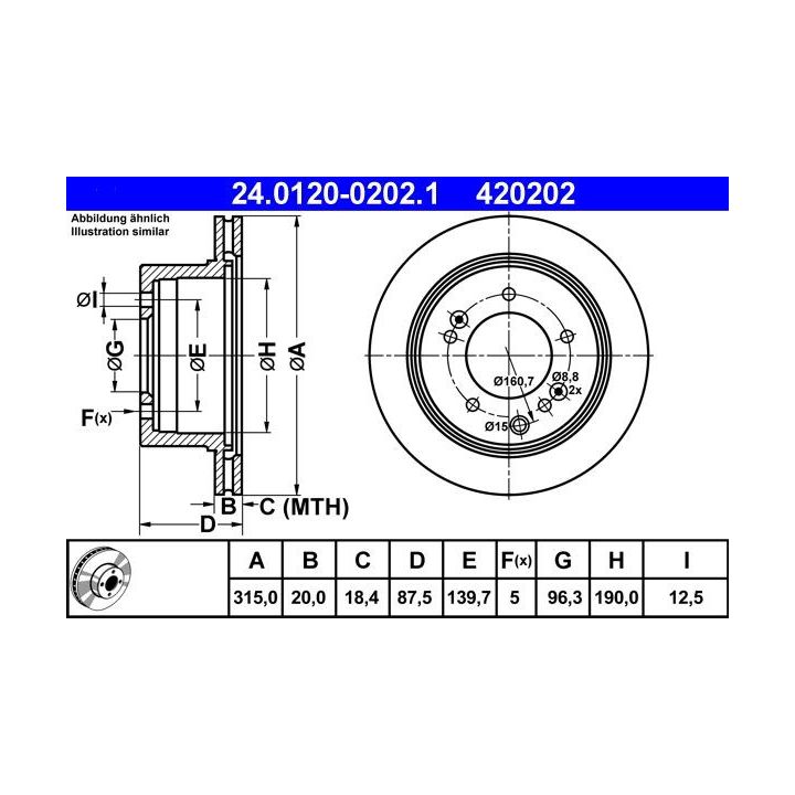 Stabdžių diskas ATE 24.0120-0202.1