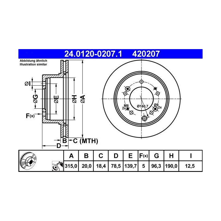 Stabdžių diskas ATE 24.0120-0207.1