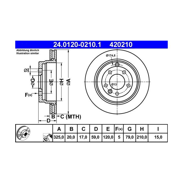 Stabdžių diskas ATE 24.0120-0210.1