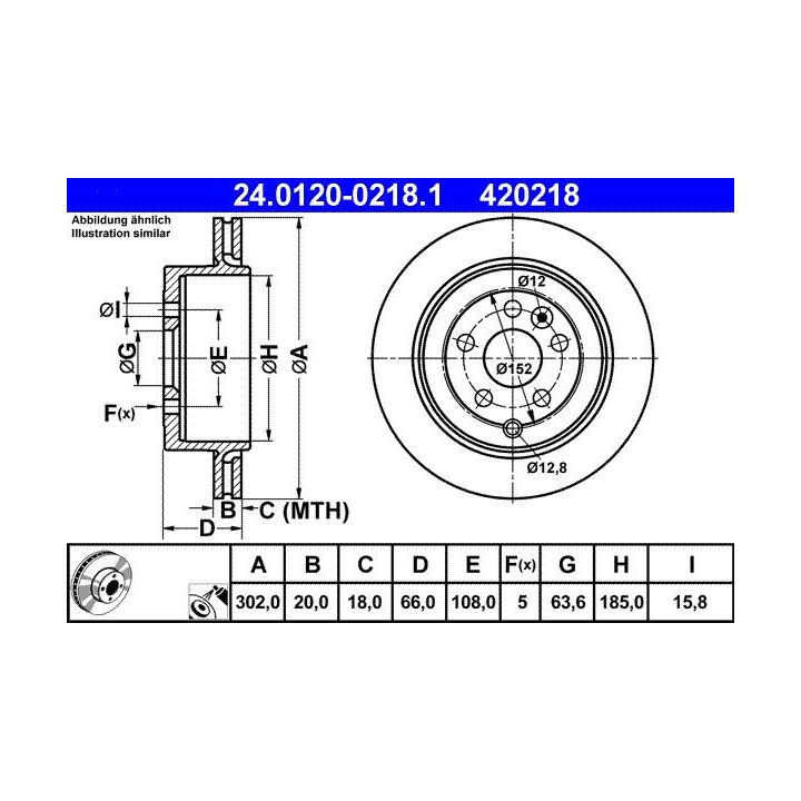 Stabdžių diskas ATE 24.0120-0218.1