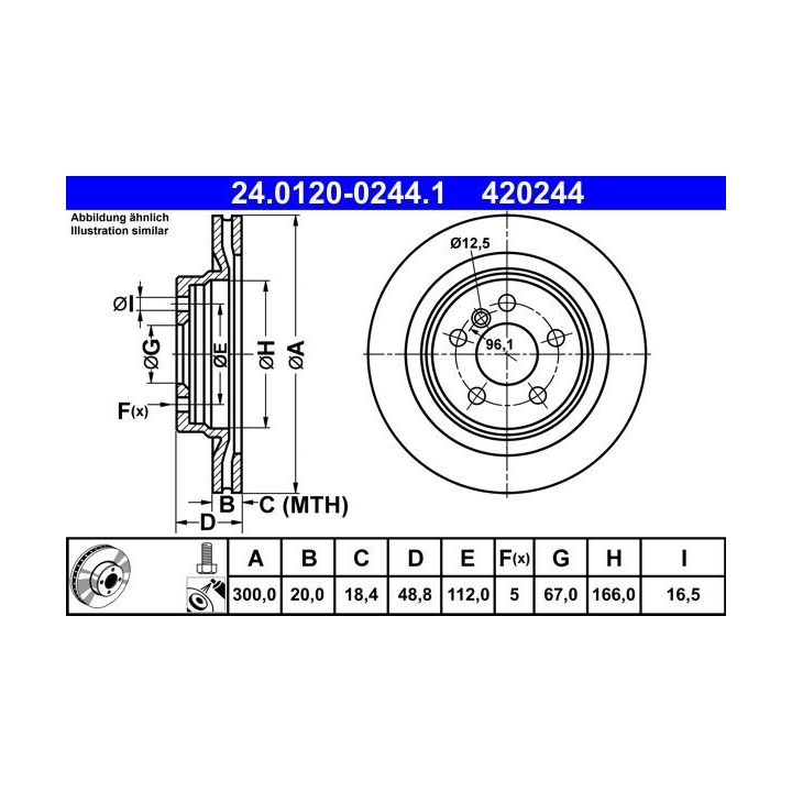 Stabdžių diskas ATE 24.0120-0244.1