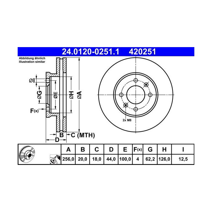 Stabdžių diskas ATE 24.0120-0251.1