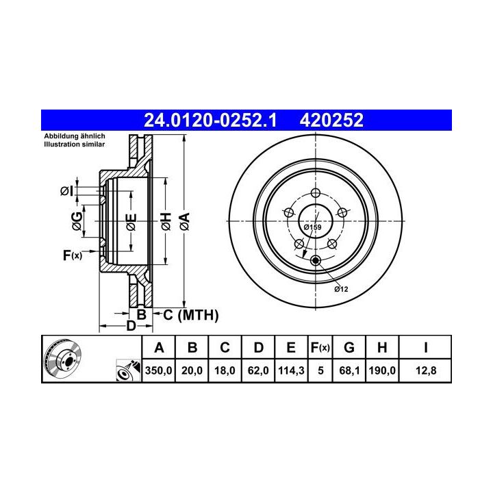 Stabdžių diskas ATE 24.0120-0252.1