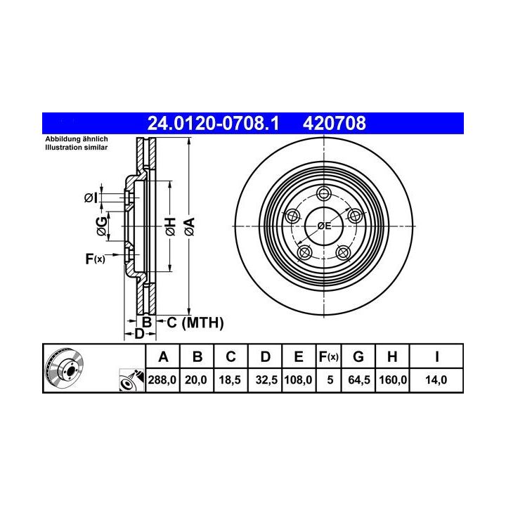 Stabdžių diskas ATE 24.0120-0708.1