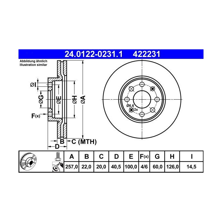 Stabdžių diskas ATE 24.0122-0231.1