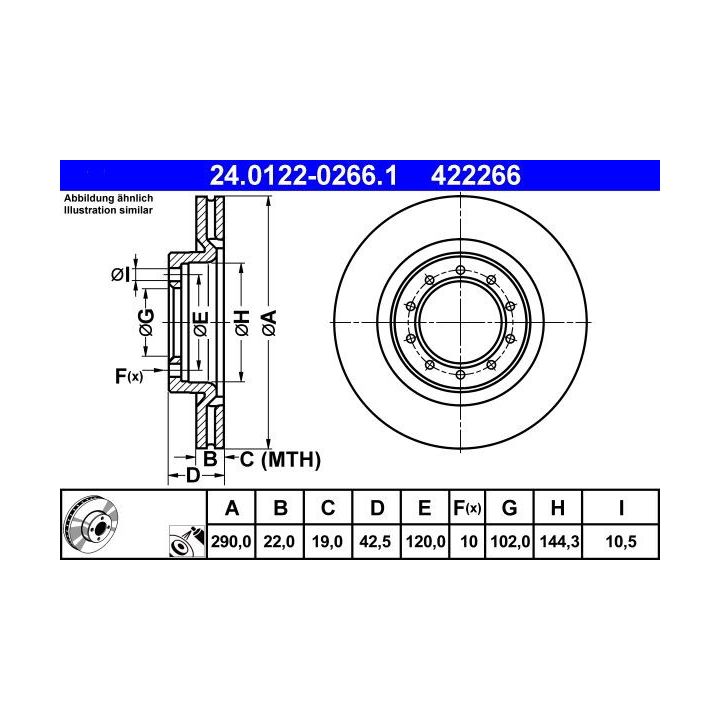 Stabdžių diskas ATE 24.0122-0266.1