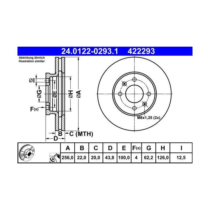 Stabdžių diskas ATE 24.0122-0293.1