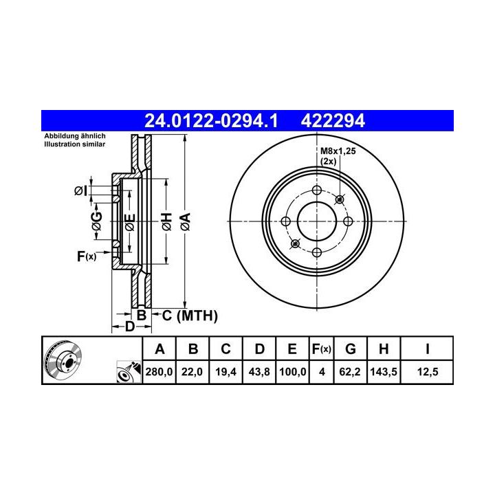 Stabdžių diskas ATE 24.0122-0294.1